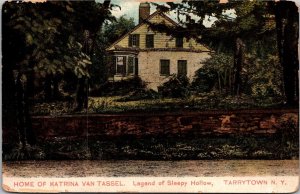 Home of Katrina Van Tassel, Legend Sleepy Hollow Tarrytown NY UDB Postcard V48