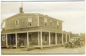 Moose River ME Line House Socony Gas Pump Old Cars Real Photo RPPC Postcard