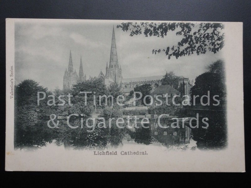 Lichfield Cathedral: from across Minster Pool (UB) c1902