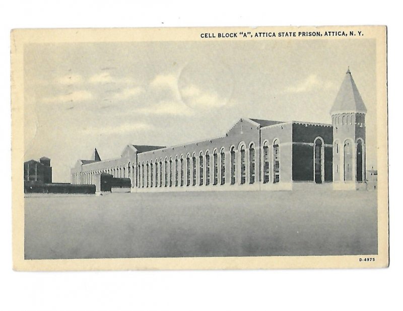 Cell Block A Attica State Prison Attica New York Mailed 1913