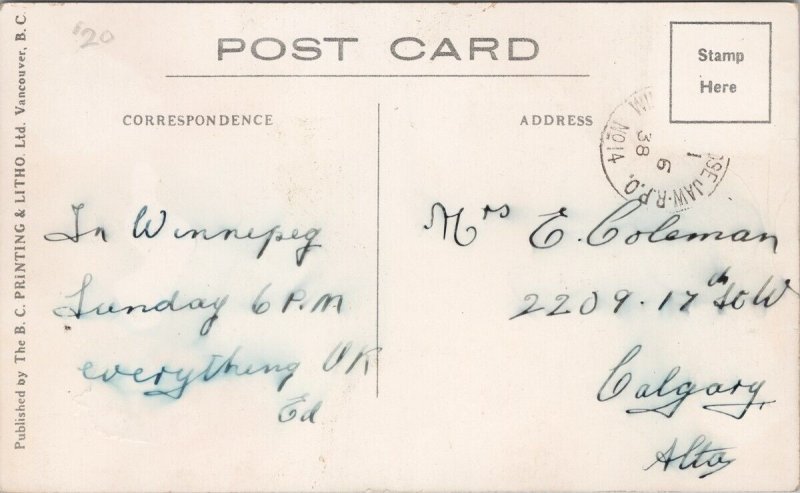 CPR Countess of Dufferin Train Engine Winnipeg Manitoba MB Litho Postcard H56