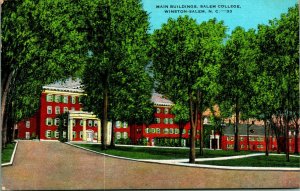 Main Buildings Salem College Winston-Salem North Carolina NC Linen Postcard A4