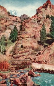 Vintage Postcard 1910's Point Sublime Canyon with River and Bridge Scene