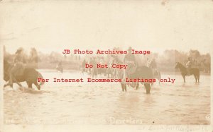 Mexico Border War, RPPC, US Soldiers Driving Back Deserters across Rio Grande