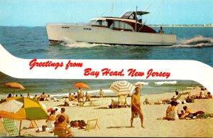 New Jersey Bay Head Greetings With Fishing Boat & Beach Scene