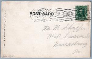 BUFFALO NY JACKNIFE BRIDGE MICHIGAN STRET 1907 UNDIVIDED ANTIQUE POSTCARD