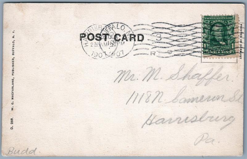 BUFFALO NY JACKNIFE BRIDGE MICHIGAN STRET 1907 UNDIVIDED ANTIQUE POSTCARD