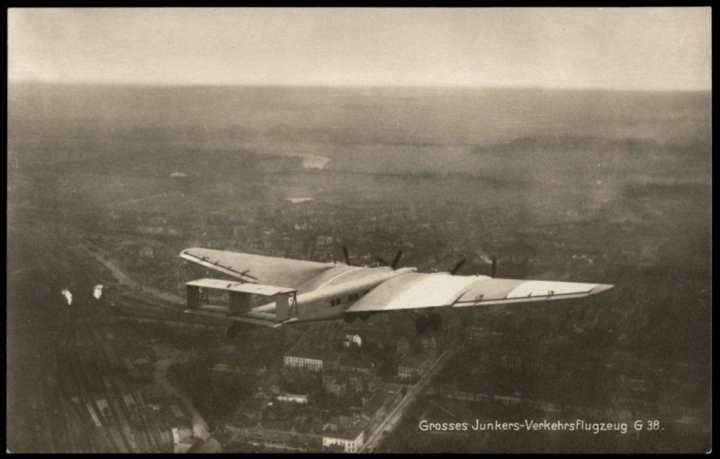 Germany Junkers Grossflugzeug G38 Airplane Advertising  RPPC G75796