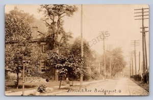 J87/ Bridgeport Ohio RPPC Postcard c1910 Belmont Lincoln Ave Homes 1008