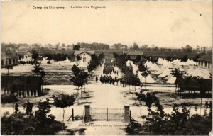 CPA Militaire Camp de SISSONNE - Arrivée d'un Régiment (92185)