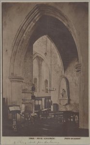 Sussex Postcard - Interior of Rye Church  DC335