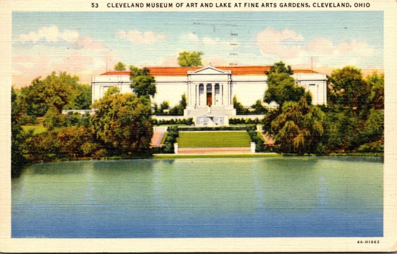 Ohio Cleveland Museum Of Art and Lake At Fine Arts Gardens 1941 Curteich