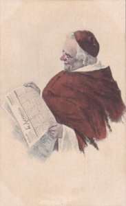 Eastern European Priest Reading Newspaper