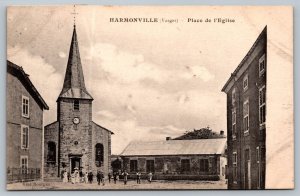 Postcard Harmonville Vosges Place De L'Eglise Vise Bourges France