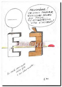 Postcard Modern letter E peuchère Go and spend a few days in the country you...