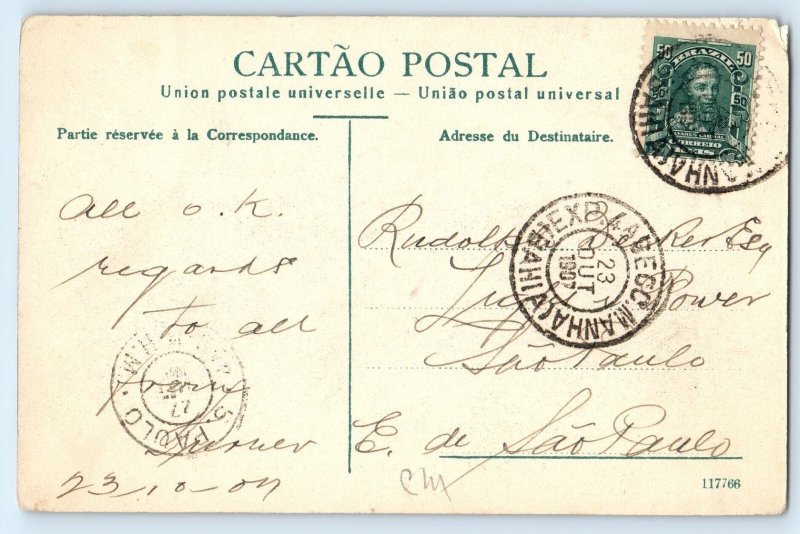 Bahia Brazil Postcard Chapel and School of Providence 1907 Antique Posted