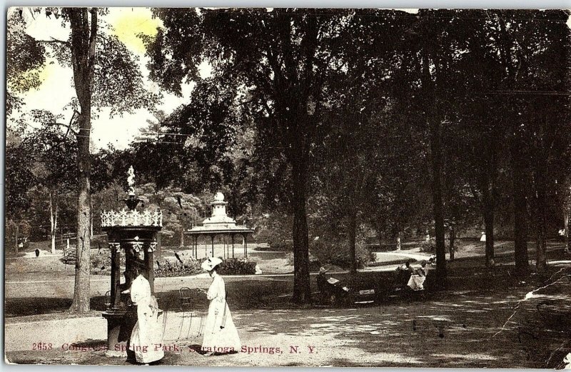 C.1900-07 Congress Spring Park, Saratoga Springs, N. Y. Vintage Postcard P137 