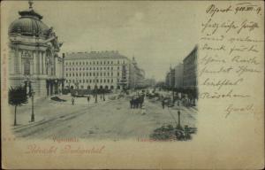 Budapest Hungary Vigszinhaz Street View 1900 Used Postcard