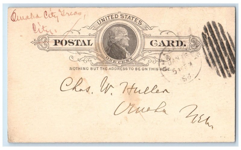 1892 Damage for Change Letter Henry Bolln Omaha City Treas. NE Postal Card