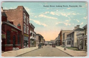 1914 POCOMOKE MARYLAND MD MARKET STREET LOOKING NORTH POSTCARD**HAS CREASES**