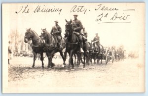 RPPC WWI Luxembourg US Army Soldiers Horse Show 2nd Division Real Photo Postcard