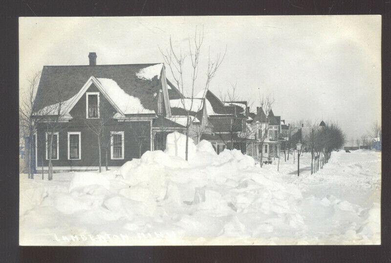 RPPC LAMBERTON MINNESOTA RESIDENCE STREET WINTER SNOW REAL PHOTO POSTCARD