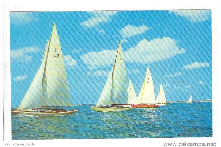 Boats of the International One-Design Class racing in the Great Sound, Bermud...