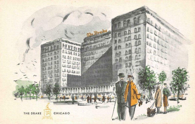 CHICAGO, IL Illinois    THE DRAKE HOTEL    Artist's Rendition Postcard