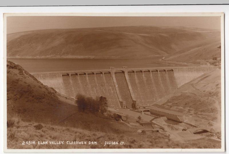 Powys; Claerwen Dam, Elan Valley RP PPC By Judges, Unposted 