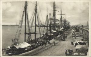 Bari Italy Ships at Pier c1915 Real Photo Postcard