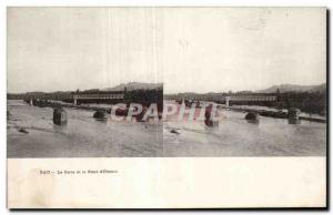 Stereoscopic Card - Pau - Gave Oloron and the Bridge - Old Postcard