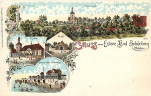 c1900 Ostee bad Schonberg Germany Grus Aus undivided Postcard 25-11148