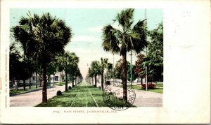 Vtg Jacksonville Florida FL Main Street 1905 Detroit Publishing Postcard