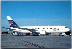 Airplane Ansett Airlines Australia Boeing Commercial Airplane 767-277 Postcard