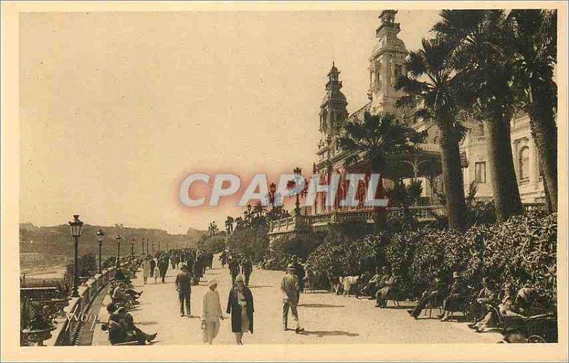 Old Postcard Monte Carlo Principality of Monaco Terrace and Garden Casino