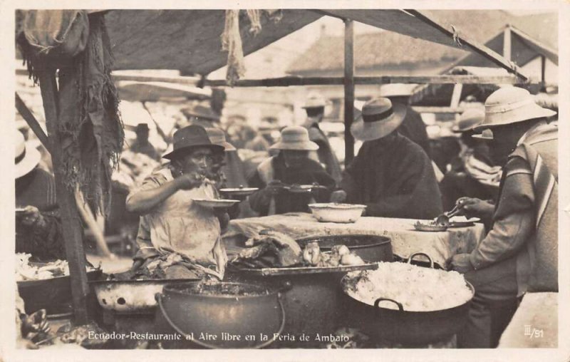 Ecuador Ambato Fair Outdoor Restaurant Real Photo Vintage Postcard AA68643