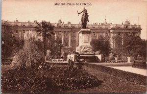 Spain Madrid Plaza de Oriente Vintage Postcard C103