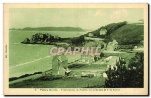 Old Postcard Perros Guirec Trestraou Pointe du Chateau and daughter Tome