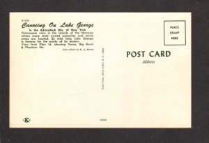 NY Canoe Canoeing on Lake George Adirondack Mtns Mountains New York Postcard