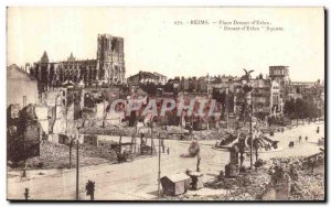 Old Postcard Reims Place Drouet d'Erlon Square Militaria