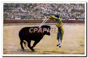 Old Postcard Corrida de Toros Banderillas (bull bullfight)