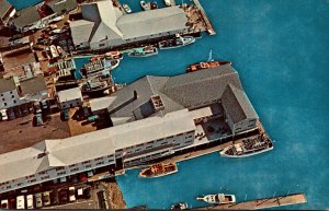 Maine Boothbay Harbor Region Aerial View Of Fisherman's Wharf Inn and Wa...