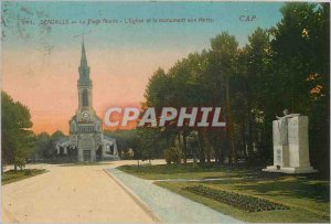 Old Postcard Deauville flowered beach the church and the monument