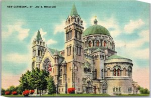 St. Louis Missouri MO, New Cathedral, Catholic Church, Religious, Postcard