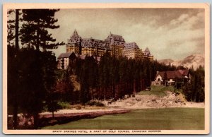 Alberta Canada 1930s Postcard Banff Springs Hotel And Golf Course