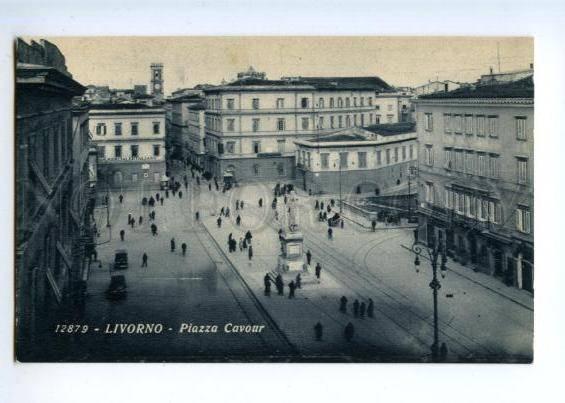 Italy Livorno Piazza Cavour Vintage Postcard Hippostcard