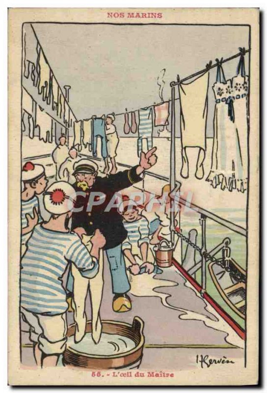 Postcard Old Gervese Illustrator Our Sailors L & # 39oeil the master