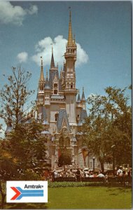 Postcard Amtrak Disney World Cinderella's Castle
