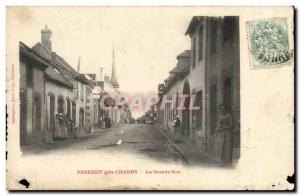 Postcard Old Perreux near Cahrny The main street