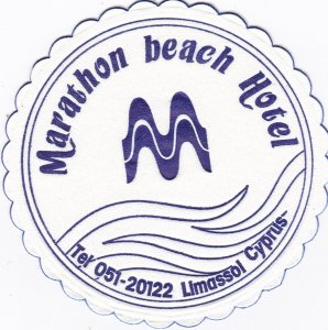 Cypress Limassol Marathon Beach Hotel Vintage Luggage Label sk3164